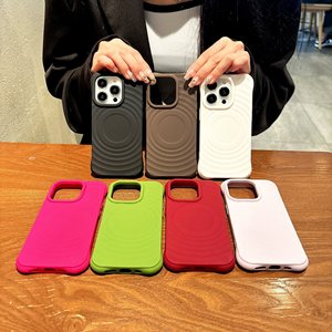 2025 nuevo diseño Circle Wave funda de teléfono para iPhone 16 15 Pro Max 14 13 12 funda transparente para carga magnética de silicona - Product Image 1