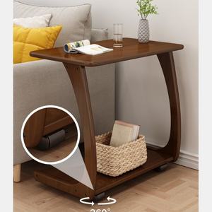 Mesa Auxiliar Moderna para Dormitorio, Sala de Estar, Sofá, Cuadrada, Estrecha, en Forma de C, de Madera y Metal, para Sala de Estar - Product Image 3