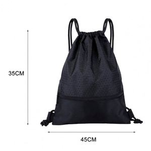 <b>Large</b> Capacity Nylon Waterproof Zipper Drawstring Backpack Outdoor Sport Fitness Storage <b>Bag</b> Thick Rope Polyester Ball <b>Bag</b> - Product Image 6