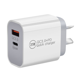 เครื่องชาร์จด่วน 25W QC3.0 PD อะแดปเตอร์ชาร์จเร็วแบบสองพอร์ต สีขาว มาตรฐานออสเตรเลีย - Product Image 1