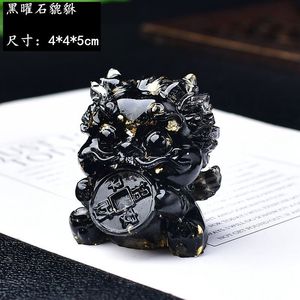 Ornements en cristal en gros HZ, ornements en <span class=keywords><strong>obsidienne</strong></span> noire <span class=keywords><strong>Pixiu</strong></span>, artisanat en cristal sculpté à la main - Product Image 1