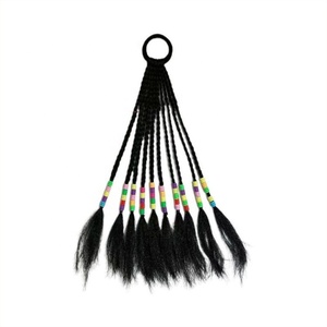 All'ingrosso principessa di colore del bambino treccia capelli parrucche per ragazze capelli coda di cavallo per bambini parrucca treccia cravatta con perline estensione dei capelli - Product Image 1