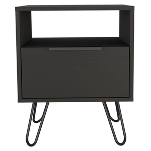 Augusta Nightstand Single Door Cabinet Hairpin Legs <b>Black</b> <b>Side</b> <b>Table</b> End <b>Table</b> - Product Image 5