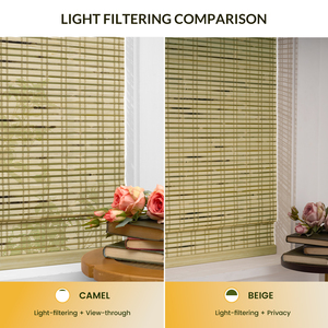 Motorized <strong>Bamboo</strong> Roman Shades with Wooden Mechanism, Thermal Insulated Window <strong>Blinds</strong> for Home and Office <strong>Indoor</strong> Decoration - Product Image 5