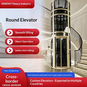 Ascenseur rond personnalisé pour villa, ascenseur panoramique, entraînement par traction, intérieur et extérieur, petit ascenseur rond de levage - Product Image 1