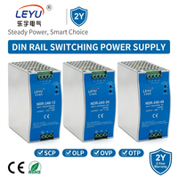Alimentation électrique sur rail DIN LEYU NDR-240 haute efficacité 240W 24V 10A, alimentation à découpage AC-DC, PFC actif, automatisation industrielle, CE ROHS
