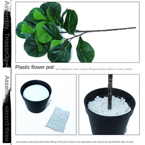 Grand arbre artificiel d'intérieur vert en pot, faux bonsaï <span class=keywords><strong>avec</strong></span> feuilles de banian piano, ornements pour le sol du <span class=keywords><strong>salon</strong></span>, simulation - Product Image 3