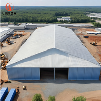 Nave Industrial Prefabricada de Acero de Gran Envergadura, Fábrica de Procesamiento Industrial, Planta de Producción con Estructura Metálica Anticorrosión