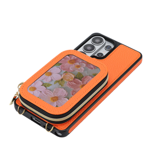 Funda de alta calidad con cremallera, tarjetero floral y cordón largo para Samsung Galaxy S24FE/S25FE/S26FE/S26 <span class=keywords><strong>Plus</strong></span>/S25 Ultra - Product Image 6