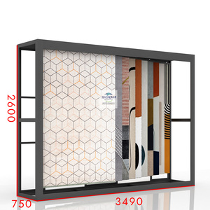 Tùy chỉnh cao cấp sang trọng đẩy kéo trượt thảm thảm hiển thị đứng Rack cho showroom Made-to-Spec vải sang trọng giá cho - Product Image 3