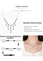Collar de borla con forma de cascada de moissanita para mujer, joyería fina de Plata de Ley 925 con diseño único de gota brillante