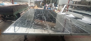 Moderna porta da Garage isolata 16x8 con <span class=keywords><strong>finestre</strong></span> smerigliate porte da Garage <span class=keywords><strong>a</strong></span> doppia porta scorrevole in acciaio americano - Product Image 5