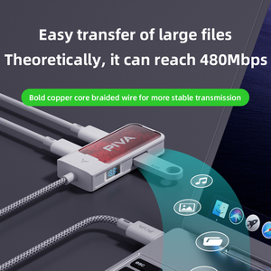 Adaptador de juego tipo <span class=keywords><strong>C</strong></span> 4 en 1 3,5mm PD60W carga rápida <span class=keywords><strong>USB</strong></span> <span class=keywords><strong>C</strong></span> transferencia de datos USB2.0 DAC 32Bit/384Khz 480Mbps Pantalla de potencia de carga - Product Image 5