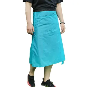 Ultra Light Waterproof Kilt Rain Pants with Logo Decoration Outdoor Reusable Skirt for Hiking Packable with One Pocket