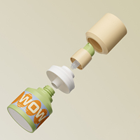 Vente en gros de flacons pompe sans air en plastique de 25, 30, 50 et 80 ml, contenants cosmétiques ronds cylindriques pour lotion et crème
