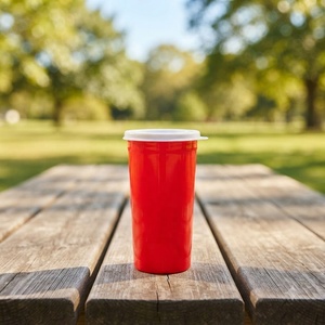 Couvercle de gobelet en plastique à paroi simple en PP, logo personnalisé, vaisselle jetable pratique pour boissons à emporter, services de traiteur, fêtes - Product Image 1