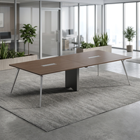 Table de conférence moderne extensible en bois – Bureau de direction commercial pour bureau, hôtel, école et hôpital