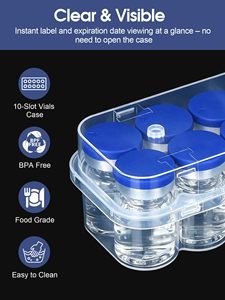 Boîte de rangement portable en plastique PP transparent aseptique pour 2 flacons de 10 ml, pour peptides et poudres lyophilisées, vente en gros - Product Image 4