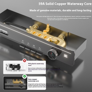 Đánh bóng Brass LED ánh sáng bầu không khí đèn Đàn Piano nút hiển thị kỹ thuật số nhiệt độ không đổi vòi hoa sen phù hợp cho phòng tắm cho khách sạn - Product Image 3