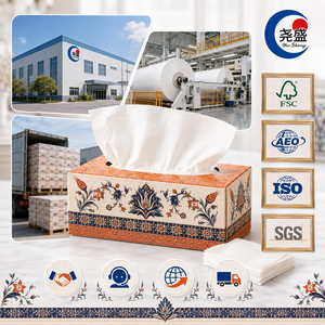 Fazzoletti di Carta Lusso Bianchi a 4 Veli, Morbidi, Spessi e Super Assorbenti, con Motivo Floreale Geometrico Anatolico Ottomano - Product Image 3