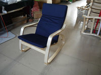 Chaise de loisirs inclinable en bois courbé moderne avec nouveau mobilier de maison de style panneau en tissu pour le salon