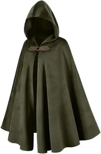 Mantello con Cappuccio in Velluto di Poliestere per Uomo, Stile Medievale - <span class=keywords><strong>Costume</strong></span> da Mago Vintage per <span class=keywords><strong>Halloween</strong></span> - Product Image 3