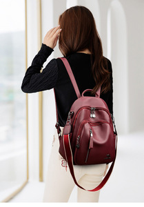 Wholesale New Custom PU Leather <b>Large</b> Capacity College Travel <b>Backpack</b> Women's <b>Backpacks</b> - Product Image 2