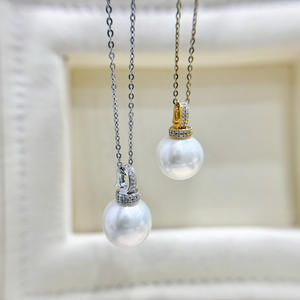 จี้เงินแท้ S925 สำหรับงาน DIY ขนาด 10-15 มม. พร้อมตัวล็อคจี้เปล่าสำหรับใส่ลูกปัด และสร้อยคอหยกพร้อมไข่มุกเม็ดเดี่ยว ชุดอุปกรณ์เสริม 31106 - Product Image 1