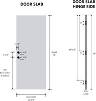 Porte d'entrée moderne en fibre de verre blanche 36x80, texture bois, 4 vitres dépolies Low-E, cadre vinyle 4-9/16, pour maison