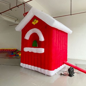 Souffleur d'air rouge 3M I <span class=keywords><strong>Igloo</strong></span> de Noël gonflable utilisé Maison du Père Noël Maison de Noël gonflable pour la décoration - Product Image 2