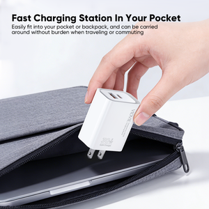 อะแดปเตอร์ชาร์จเร็ว <span class=keywords><strong>VIDVIE</strong></span> QC3.0 Gan ชาร์จเร็วแบบ USB C และ USB A  กำลังไฟ 30W  ปลั๊กแบบ US สำหรับ Samsung คุณภาพดี - Product Image 6