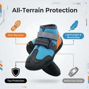 Botas de lluvia para perros Yearning Dog, suela suave, transpirables, de felpa, de goma, impermeables, antideslizantes, para exteriores (cuatro piezas de un conjunto) - Product Image 2