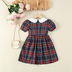 Robe d'été pour enfants, chemise à carreaux avec nœud papillon, short à bretelles, vêtements pour garçons, ensemble frère et sœur pour tout-petits - Product Image 5