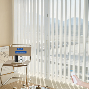 Smart Electric Dream Hotel Apartment Curtains <strong>Wide</strong> Slats Transparent Vertical <strong>Blinds</strong> Built-In Plain Polyester Material Room - Product Image 1