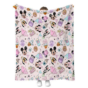 Bulk Wholesale Cute Cartoon Character Anime Printing Blanket Customized Soft Cozy Coral Fleece Flannel Throw Blankets - Product Image 2