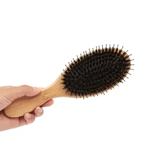 Cepillo Bambu Eco Scalp Massager Brush Hair Bamboo Hairbrush Natural Brushes Escova Cabelo Paddle Cushion Hair Brush Supplier