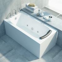 Baignoire carrée en acrylique avec jets de massage puissants pour un massage de surf