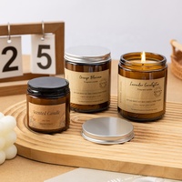 Bougies parfumées en cire de soja 8oz faites à la main sur mesure en vente de gros pour pot en verre avec mèche en coton écologique avec couvercle en métal