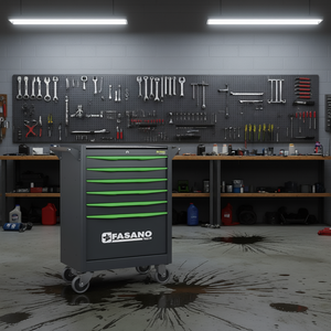 Carrito de herramientas rodante Fasano Tools 122V/AS217 con cajones verdes y kit completo de reparación automotriz para mecánicos - Product Image 2