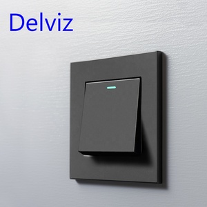 Delviz nhựa grey bảng điều chỉnh, Nhà máy cung cấp trực tiếp, AC 110V ~ 250V 16A Bộ điều khiển điện, 1 Gang 2 way push button Tường Đèn chuyển đổi - Product Image 1