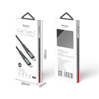 CA67 YESIDO laptop ponsel nilon tipe C, pengisian cepat 2 meter PD 60W dengan kabel data