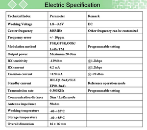 Módulo Inalámbrico GSM CHY LLCC68 868Mhz 915Mhz de Largo Alcance ETSI EN 300 220 FSK GFSK Transmisor Receptor con Certificación CE IOT C61 - Product Image 3