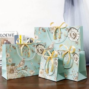 Custom Personalized Print Logo Sliding Jewelry <b>Box</b> Folding Shopping Paper <b>Gift</b> Bags with Rope Handles - Product Image 1