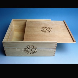 Wholesale Custom Logo Pine Natural Empty Cutlery Plain Slide Top Wood Gift Box Packaging Logo With Sliding Lid