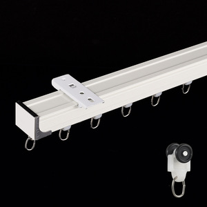 Im lặng đôi đường sắt hợp kim nhôm Rèm theo dõi bên gắn mang bánh xe trượt đường sắt Rèm Rèm cực theo dõi phụ kiện - Product Image 6