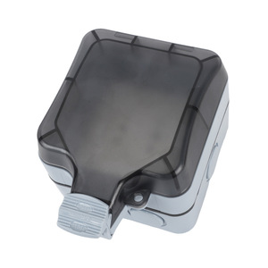 ปลั๊กไฟติดผนัง 2 ช่อง IP44 วัสดุ PC กันน้ำสำหรับใช้ในห้องน้ำและกลางแจ้ง - Product Image 1