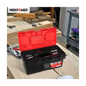 MAXPOWER Dual Lock Secured Red Toolbox Home Plastic Small Maintain Tool Boxes