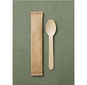 ช้อนไม้แมกโนเลียคอนิเฟราแบบใช้แล้วทิ้ง ย่อยสลายได้ น้ำหนักเบา เป็นมิตรกับสิ่งแวดล้อม ขนาด 6.3 นิ้ว บรรจุ 500 ชิ้น ห่อในกระดาษคราฟท์ - Product Image 1