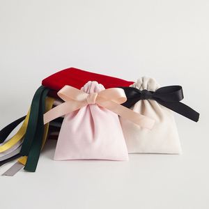 Sacs en velours 10x12cm pour emballage de bijoux, présentation de cadeaux, rangement, mariage, voyage, bonbons, pochettes anti-poussière à cordon - Product Image 5