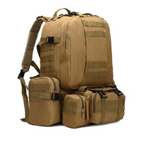 Sac à dos tactique camouflage unisexe 55L, sac à dos de randonnée de designer, imperméable, en polyester, pour le camping, les voyages et la randonnée